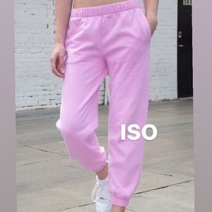ISO pink rosa sweatpants from brandy melville